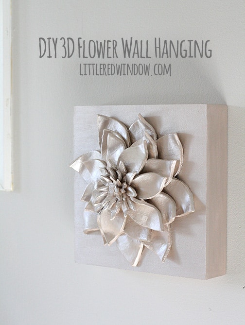 DIY 3D Flower Wall Hanging | littleredwindow.com