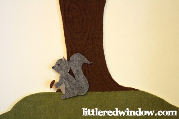 Squirrel on Apple Tree Felt Board