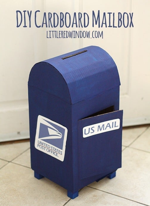 Finished DIY Cardboard Play Mailbox