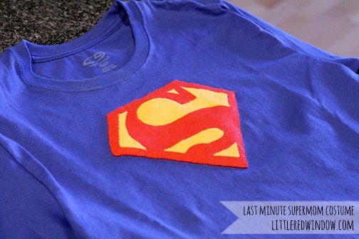 Last Minute DIY Superman Halloween Costume from Little Red Window