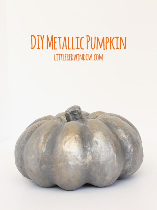 DIY Spooky Metallic Pumpkin for Halloween | littleredwindow.com