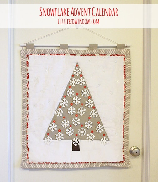 Snowflake Christmas Tree Advent Calendar, cute DIY advent calendar on littleredwindow.com