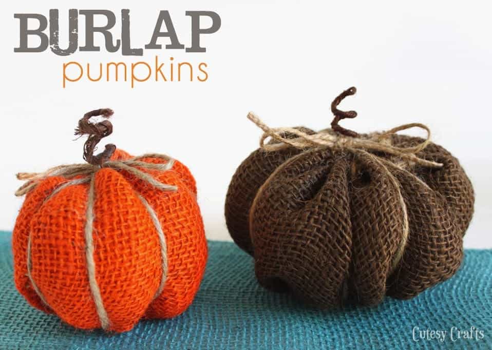 Burlap Pumpkin Thanksgiving Craft from Cutesy Crafts