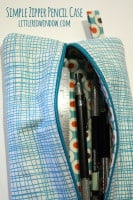Simple Zipper Pencil Case Tutorial | littleredwindow.com | A simplified, easy tutorial to make a cute zippered pencil case!