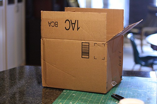 cardboard box on a table