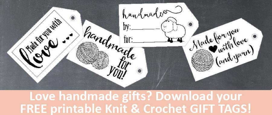 Download your own copy of these adorable FREE printable Knit & Crochet Gift Tags for all of your handmade gifts!