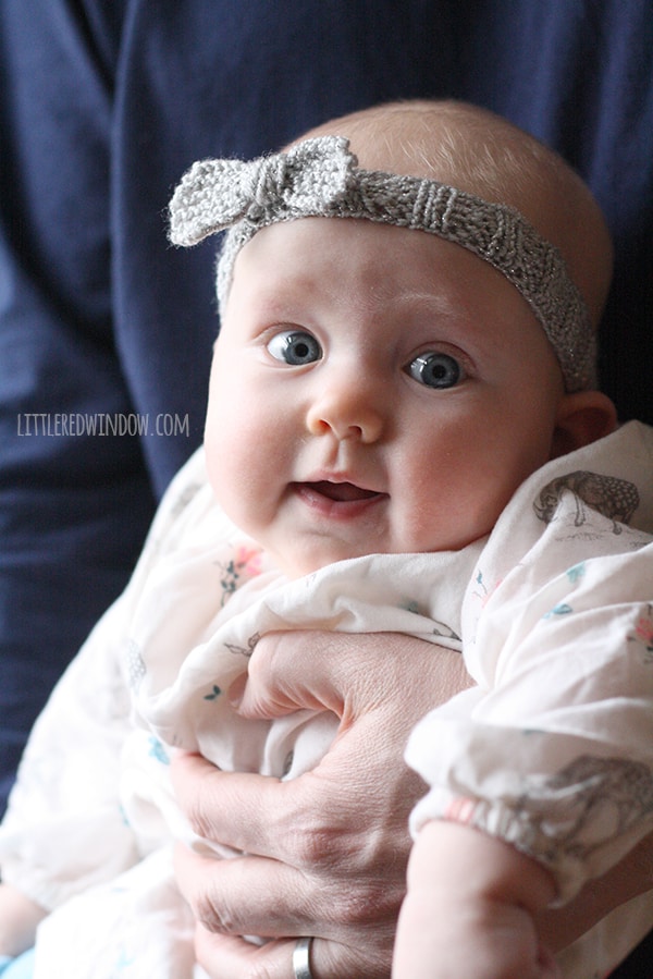 Little Knit Bow Baby Headband Knitting Pattern, learn how to knit a headband for your little one!