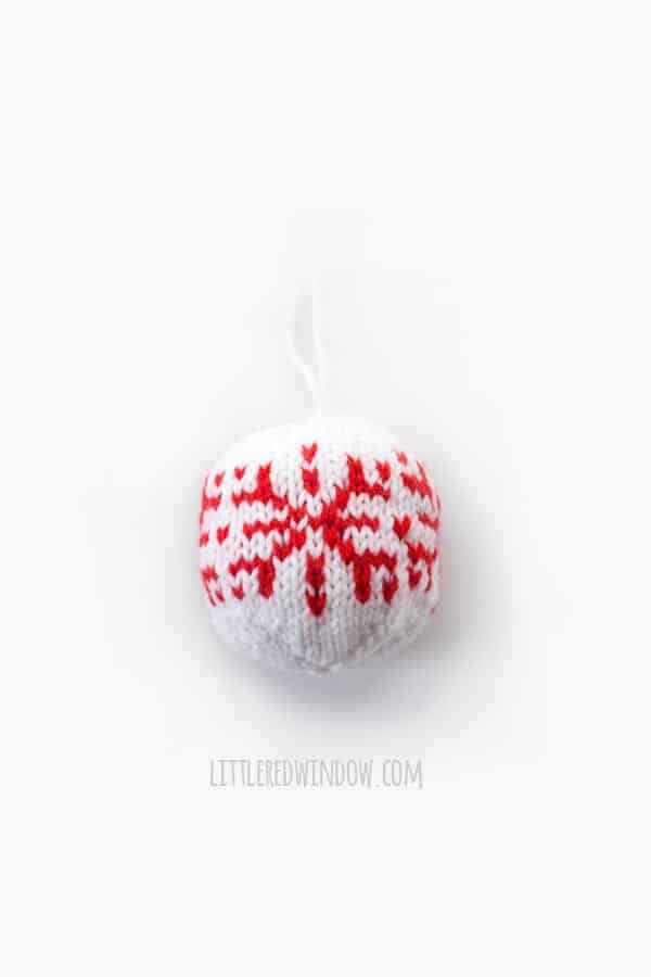 Knit Christmas Ornament Knitting Pattern - Snowflake motif!