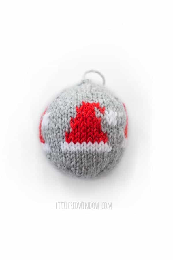 Knit Christmas Ornament Knitting Pattern - Santa Hat motif!