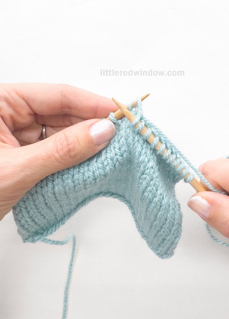 Then knit the 1st stitch that you skipped.