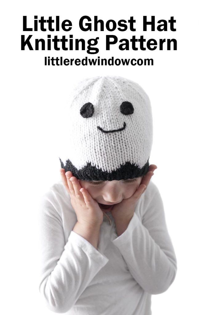 Little Ghost Hat Knitting Pattern for newborns, babies and toddlers!
