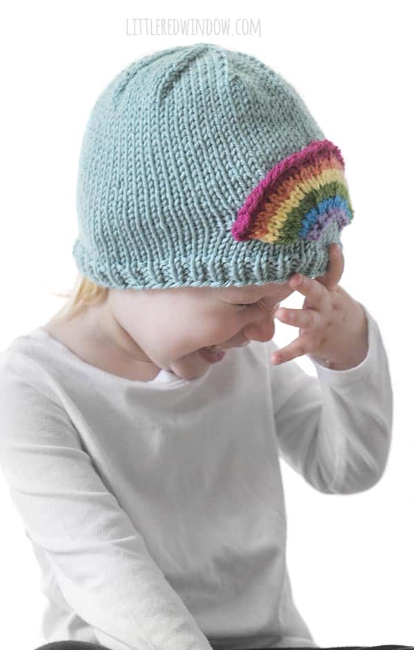 Your little rainbow will love the Little Rainbow Hat knitting pattern!