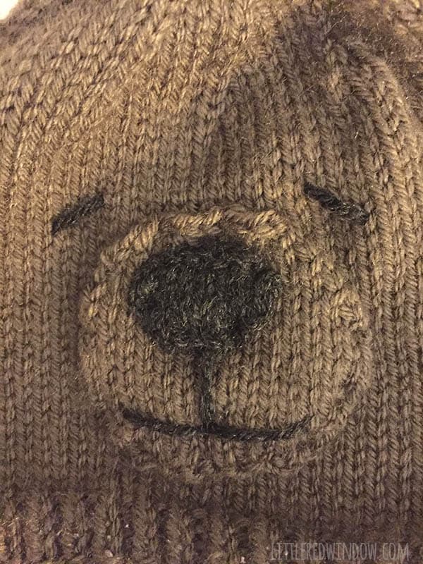 Brand new Teddy Bear Hat Knitting Pattern with sizes for babies and toddlers! | littleredwindow.com