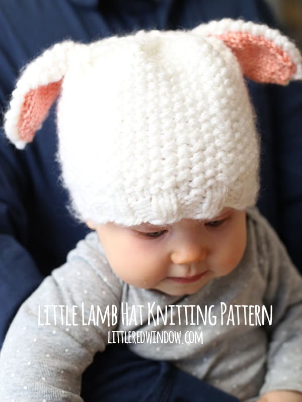 Little Lamb Hat Knitting Pattern for babies and toddlers! | littleredwindow.com
