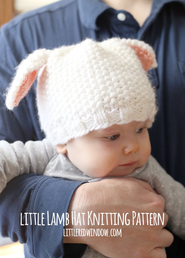 Little Lamb Hat Knitting Pattern for babies and toddlers! | littleredwindow.com