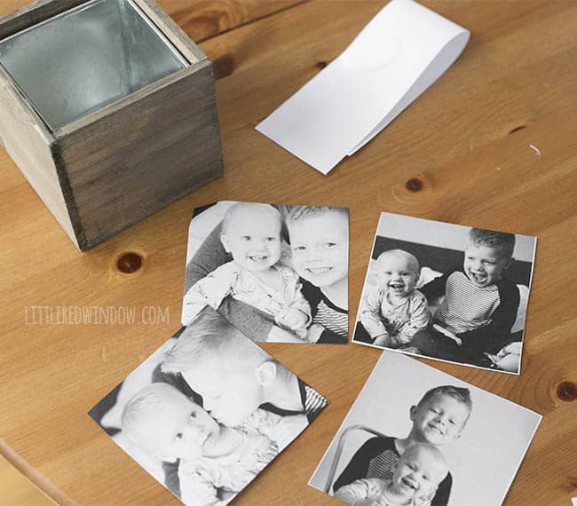 DIY Photo Planter, transfer cute family photos to this adorable wood planter, it's a perfect gift for Mother's Day! | littleredwindow.com