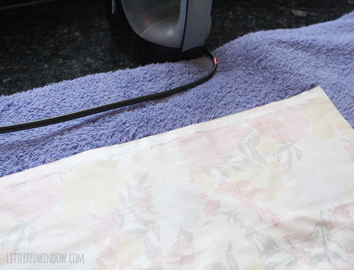 Super Easy No Sew Crib Skirt! | littleredwindow.com | Make your own custom crib skirt in just a few minutes, no sewing machine required!