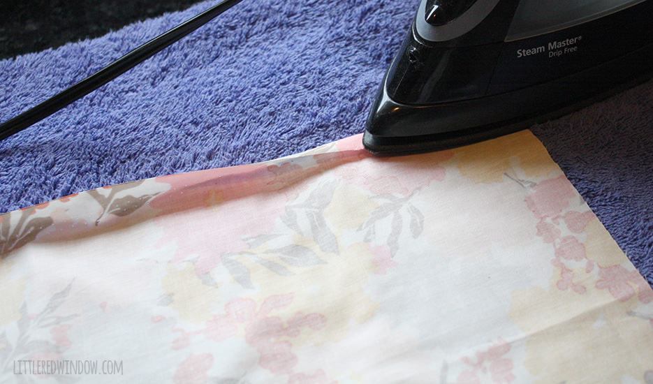 Super Easy No Sew Crib Skirt! | littleredwindow.com | Make your own custom crib skirt in just a few minutes, no sewing machine required!