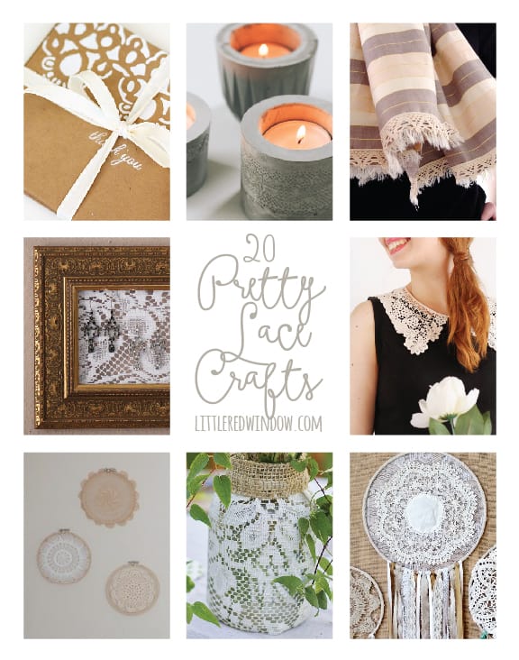 20 Pretty Lace Crafts! | littleredwindow.com