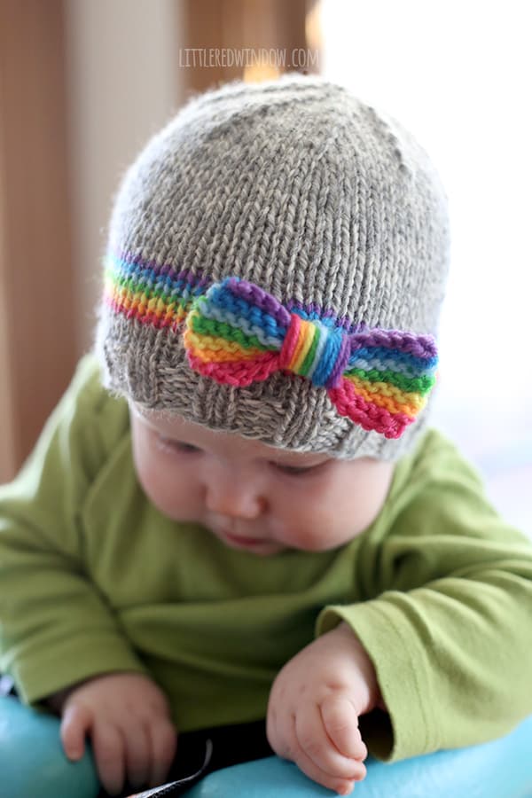 10 cutest free baby hat patterns, here's #4, the RainBOW Baby Hat!