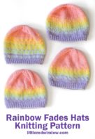 small Rainbow Fades Hats Knitting Pattern 01c littleredwindow