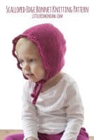 Scalloped Edge Bonnet Knitting Pattern for newborn, baby and toddler! | littleredwindow.com
