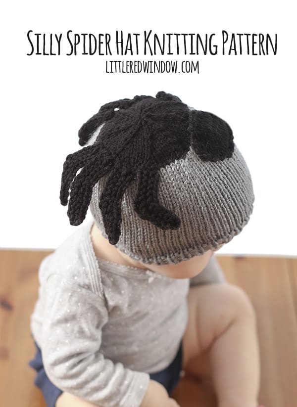Silly Spider Hat Free Knitting Pattern for newborns, babies and toddlers!! | littleredwindow.com