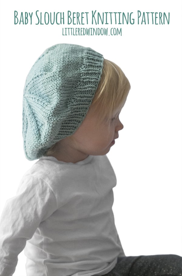 Slouchy Baby Hat Knitting Pattern for your newborn, baby or toddler! | littleredwindow.com