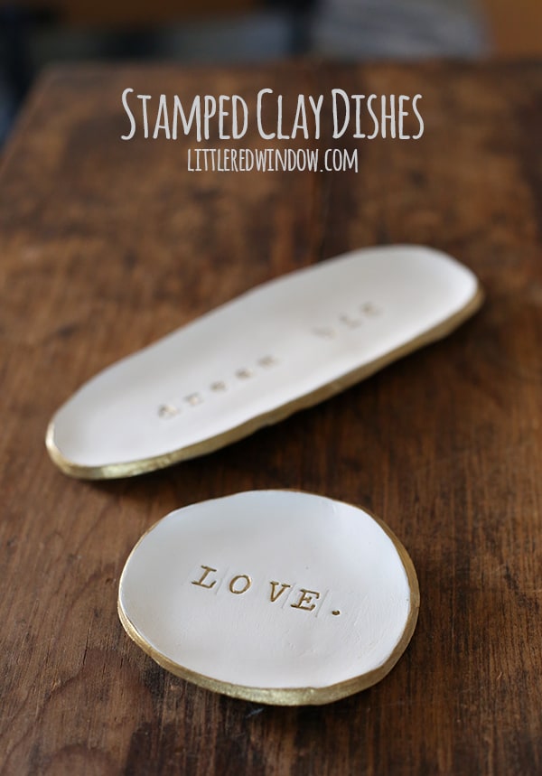 Stamped Clay Trinket Dishes | littleredwindow.com