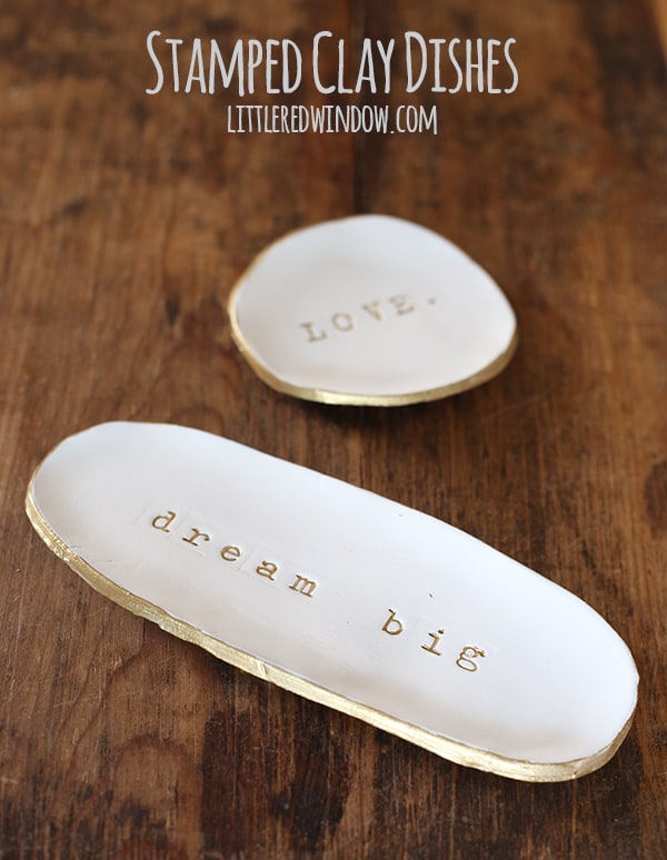 Stamped Clay Trinket Dishes | littleredwindow.com