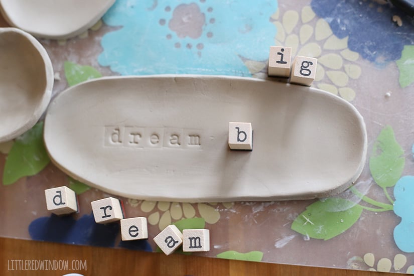 Stamped Clay Trinket Dishes | littleredwindow.com