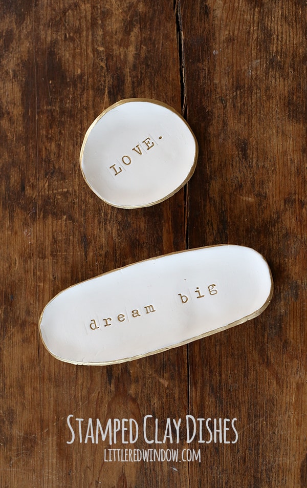 Stamped Clay Trinket Dishes | littleredwindow.com