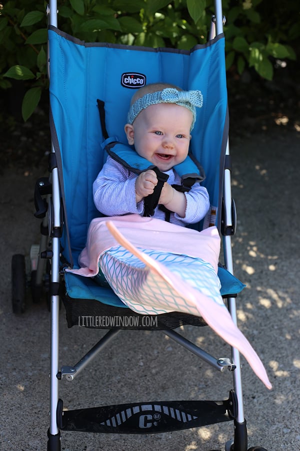 Sew an adorable Mermaid Stroller Blanket for your baby! | littleredwindow.com