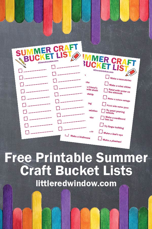 Plan your summer fun with this free printable summer craft bucket list, either fill your own and choose from a fun list!