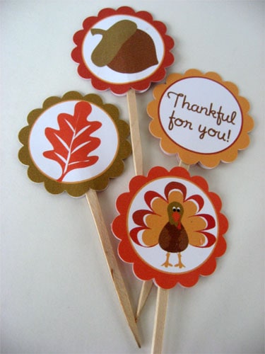 Thanksgiving Cupcake Toppers from Skip to My Lou
