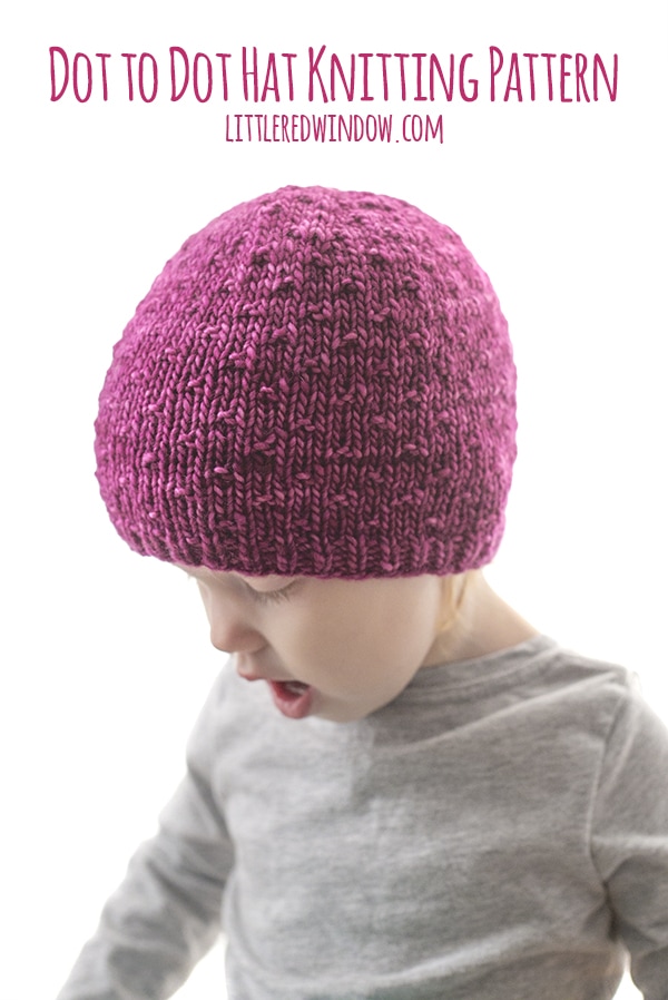 This simple but fun Dot to Dot hat knitting pattern is a perfect pattern to show off your favorite yarn, it makes a wonderful baby shower gift too!