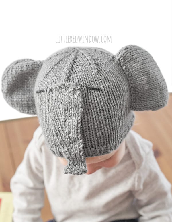 Tiny Elephant Hat Knitting Pattern for Babies and Toddlers! | littleredwindow.com