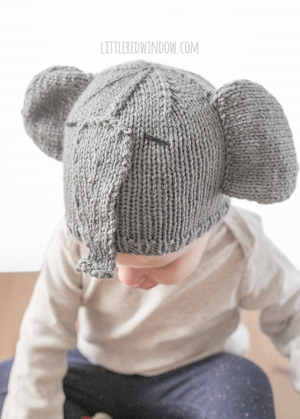 Tiny Elephant Hat Knitting Pattern for Babies and Toddlers! | littleredwindow.com