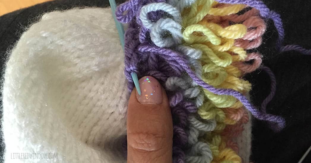 Unicorn Hat Baby Knitting Pattern process photos - littleredwindow.com