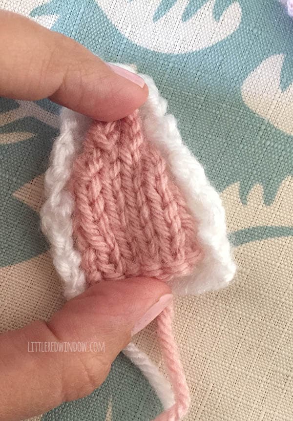 Unicorn Hat Baby Knitting Pattern process photos - littleredwindow.com