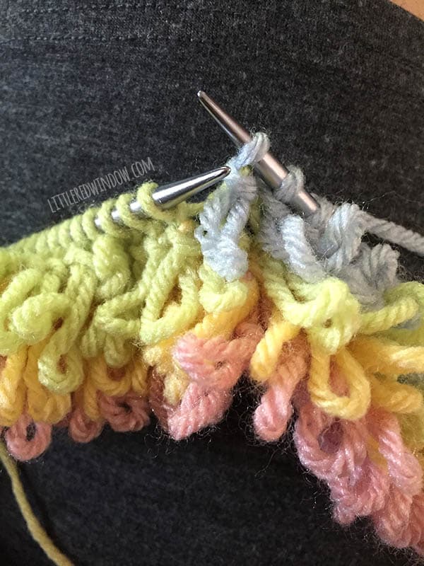 Unicorn Hat Baby Knitting Pattern process photos - littleredwindow.com