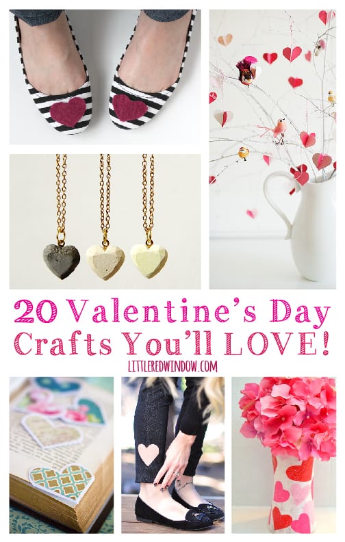20 Valentine's Day Crafts You'll LOVE! | littleredwindow.com