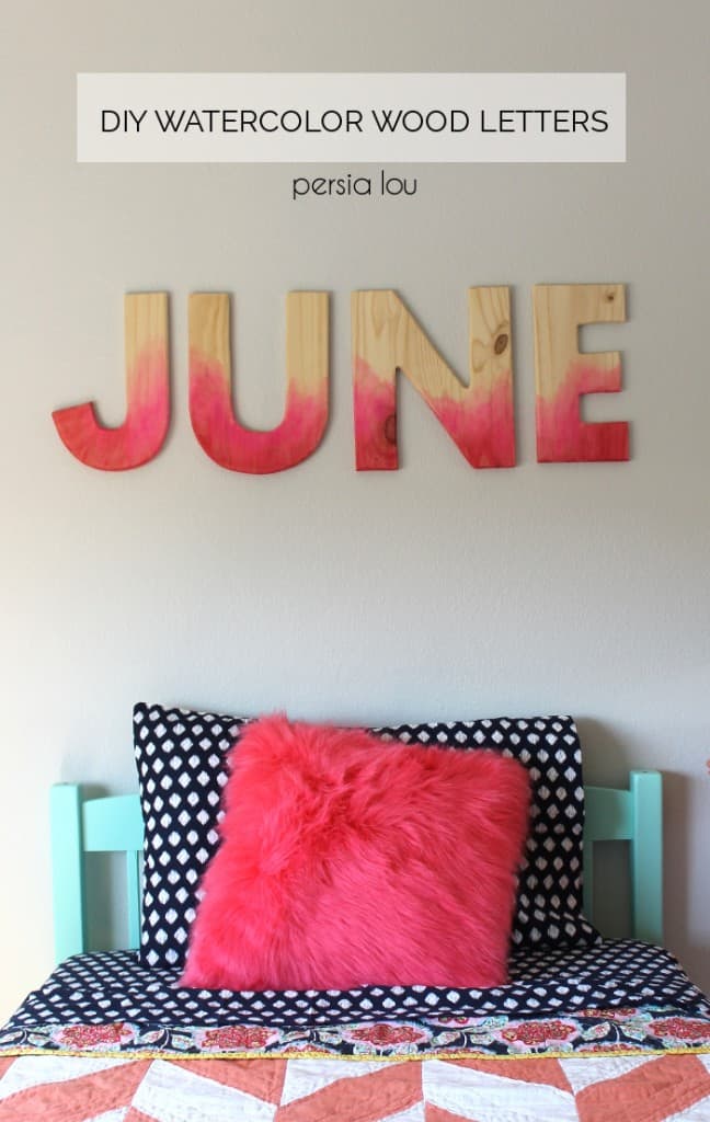 watercolor wood letters header