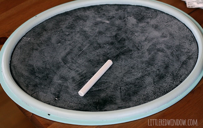 Piece of chalk used to season the chalkboard background