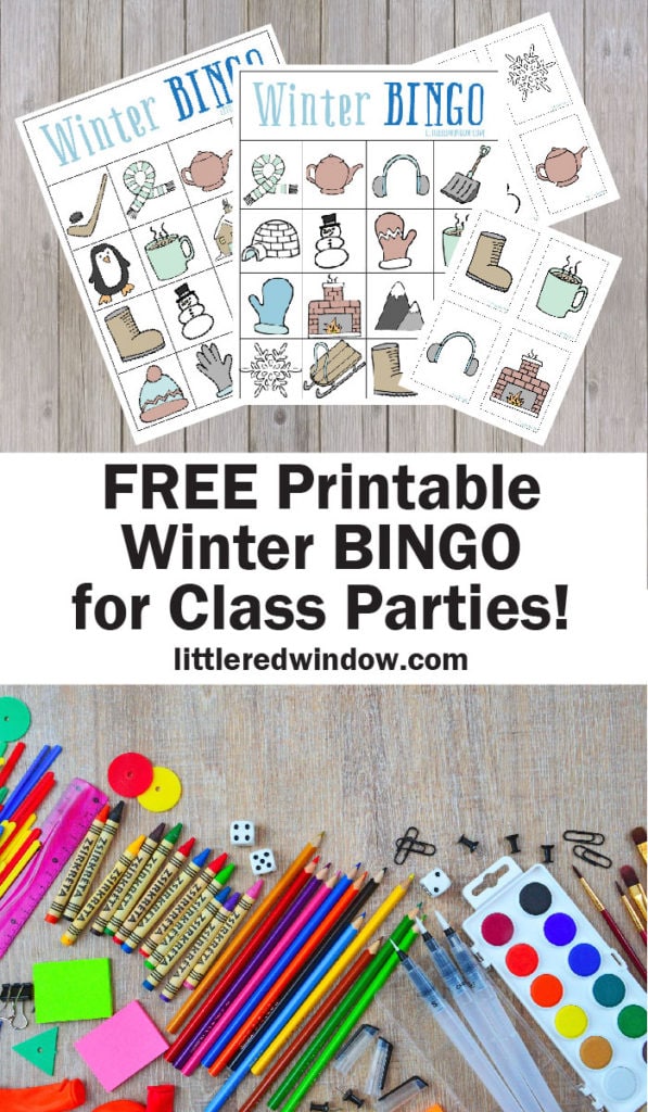 Download a FREE printable Winter BINGO game, perfect for classroom parties!