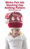 small Wintry Fair Isle Stocking Cap Knitting Pattern 01 littleredwindow